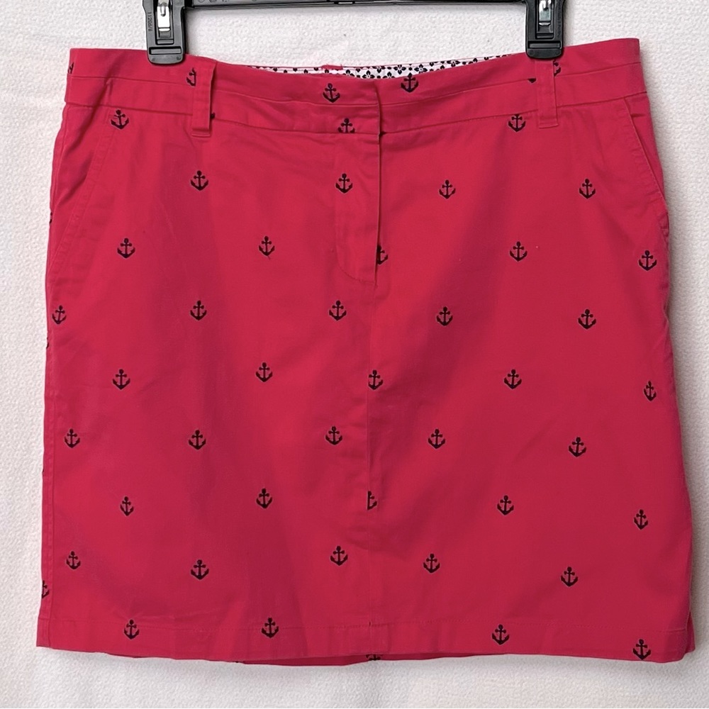 Cambridge Dry Goods Vintage Embroidered‎ Anchor Design Pink Nautical Skirt Sz 8